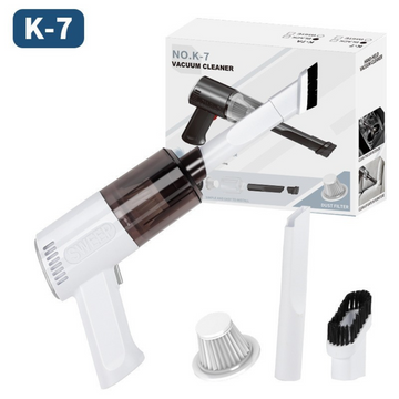 Aspirator Portabil Fara Fir, Flippy, Tip Pistol K7, Pentru Casa si Masina, Incarcare USB, Autonomie 30 Min, 36 x 17 cm, Alb - Flippy