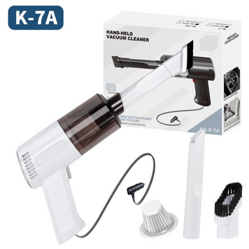 Aspirator Portabil Auto, Flippy, Tip Pistol K7A, Pentru Casa si Masina, Cablu Auto, 36 x 17 cm, Alb - Flippy