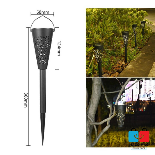 Set 12 Lampi Solare Led pentru Gradina, Flippy, Tip Torta, 36 x 6.8 cm, Buton On-Off, Lumina Alb Cald, Negru - Flippy