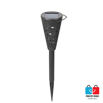 Set 12 Lampi Solare Led pentru Gradina, Flippy, Tip Torta, 36 x 6.8 cm, Buton On-Off, Lumina Alb Rece, Negru - Flippy