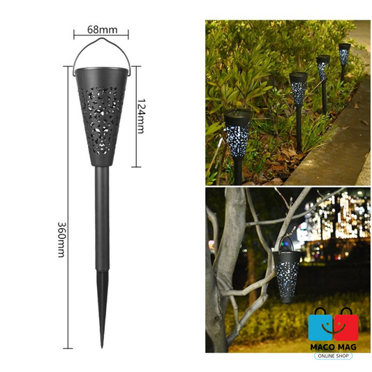 Set 12 Lampi Solare Led pentru Gradina, Flippy, Tip Torta, 36 x 6.8 cm, Buton On-Off, Lumina Alb Rece, Negru - Flippy