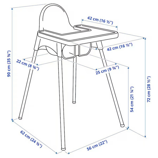 Scaun de masa telescopic pentru bebelusi si copii, Flippy, cu Suport picioare si Centura de siguranta, reglabil pe inaltime, Varsta 6-32 luni, Albastru - Flippy