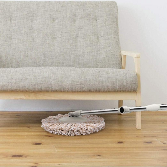 Set Galeata si Mop Rotativ 360°, Flippy, Cu Dubla Actiune Centrifuga, Pentru Uz Casnic, Maner din Otel Inoxidabil Telescopic, 2 Capte din Bumbac, 46x27x29 cm, Roz - Flippy