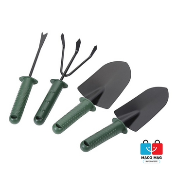Set 4 Unelte de Gradina Flippy, pentru Plantare Prelucrare Sol si Ingrijire Plante, Material PVC si cardboard, 25 x 8.5 cm, verde - Flippy